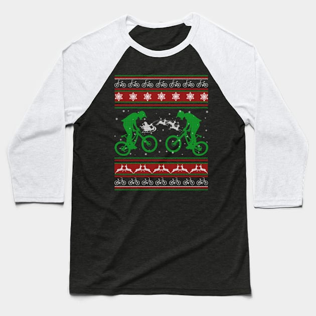 Bicycle Ugly Christmas Sweater Xmas Gifts For Cycling Lover Baseball T-Shirt by uglygiftideas